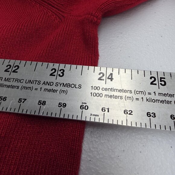 CJ Banks Sweater Womens 3X Red Collared V Neck Layered Look Pullover Mock Shirt - Picture 8 of 9